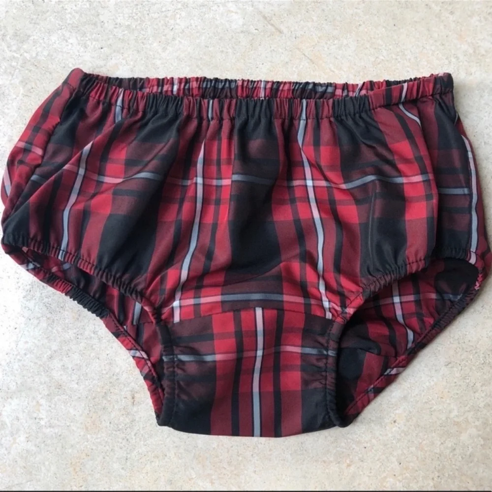 *RELISTED* Ralph Lauren Red & Black Plaid Dress & Bloomers Girl’s Size 12 Months - Picture 3 of 9